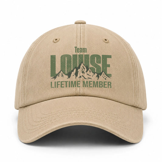 Team Your Name Lifetime Member Mountain Cap LOUISE 13K1 C58PF