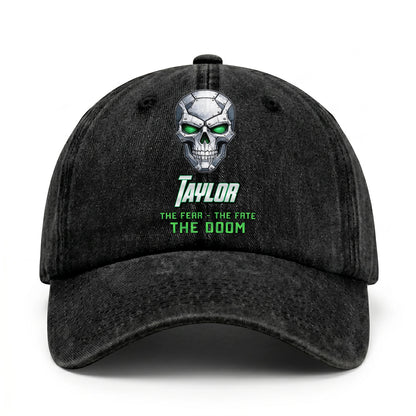 The Fear The Fate The Doom Skull Washed Cap TAYLOR 13K1 C99PF