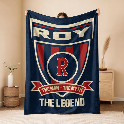 The Man The Myth The Legend Blue Burgundy Baseball Blanket ROY 13K1 BK18