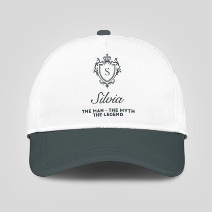 The Man The Myth The Legend Elegant Gray And White Cap SILVIA 13K1 C170PF