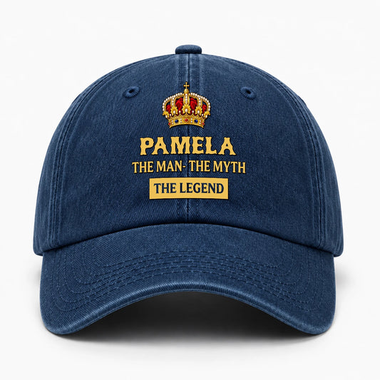 The Man The Myth The Legend King Crown Washed Cap PAMELA 13K1 C146PF