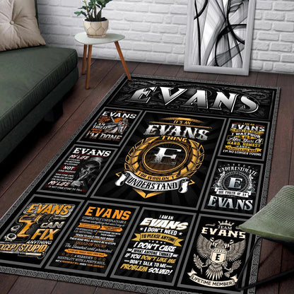 EVANS Personalized Sponge Floor Mat – Custom Printed Home Decor 13K1-AR2
