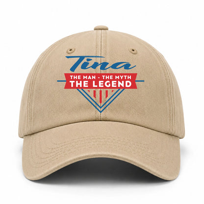 The Man The Myth The Legend Logo Washed Cap TINA 13K1 C37PF