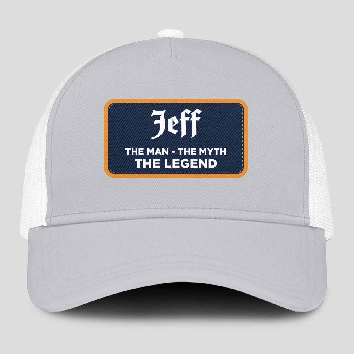 The Man The Myth The Legend Gray Mesh Cap JEFF 13K1 C204PF