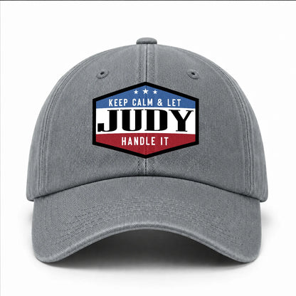 Keep Calm & Let Your Name Handle It Washed Cap JUDY 13K1 C87PF
