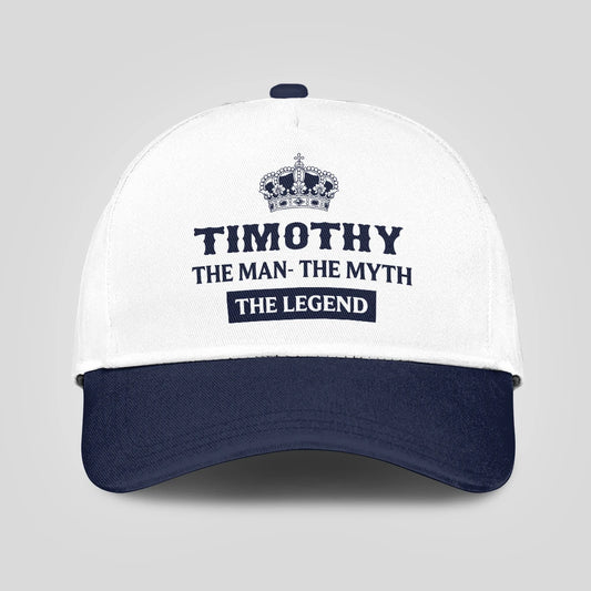 The Man The Myth The Legend King Crown Blue And White Cap TIMOTHY 13K1 C147PF