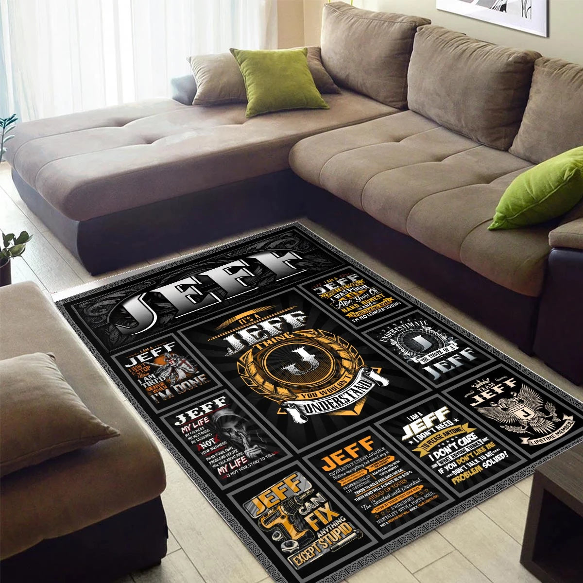 JEFF Personalized Sponge Floor Mat – Custom Printed Home Decor 13K1-AR2