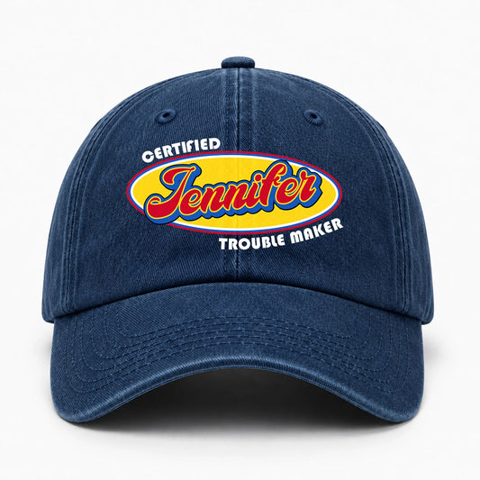 Certified Your Name Trouble Maker Washed Cap JENNIFER 13K1 C73PF