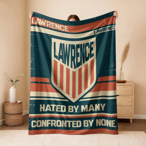 Hated By Many Confronted By None Retro Fleece Blanket LAWRENCE 13K1 BK58