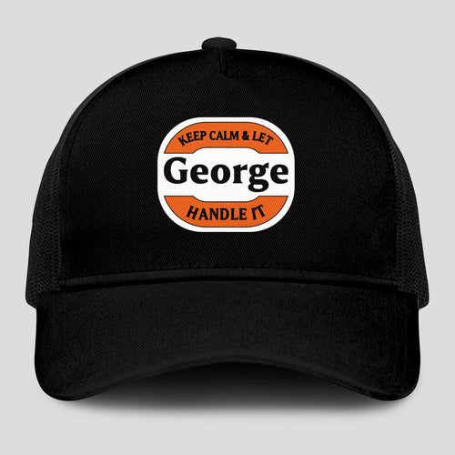 Keep Calm & Let Your Name Handle It Black Mesh Cap GEORGE 13K1 C199PF