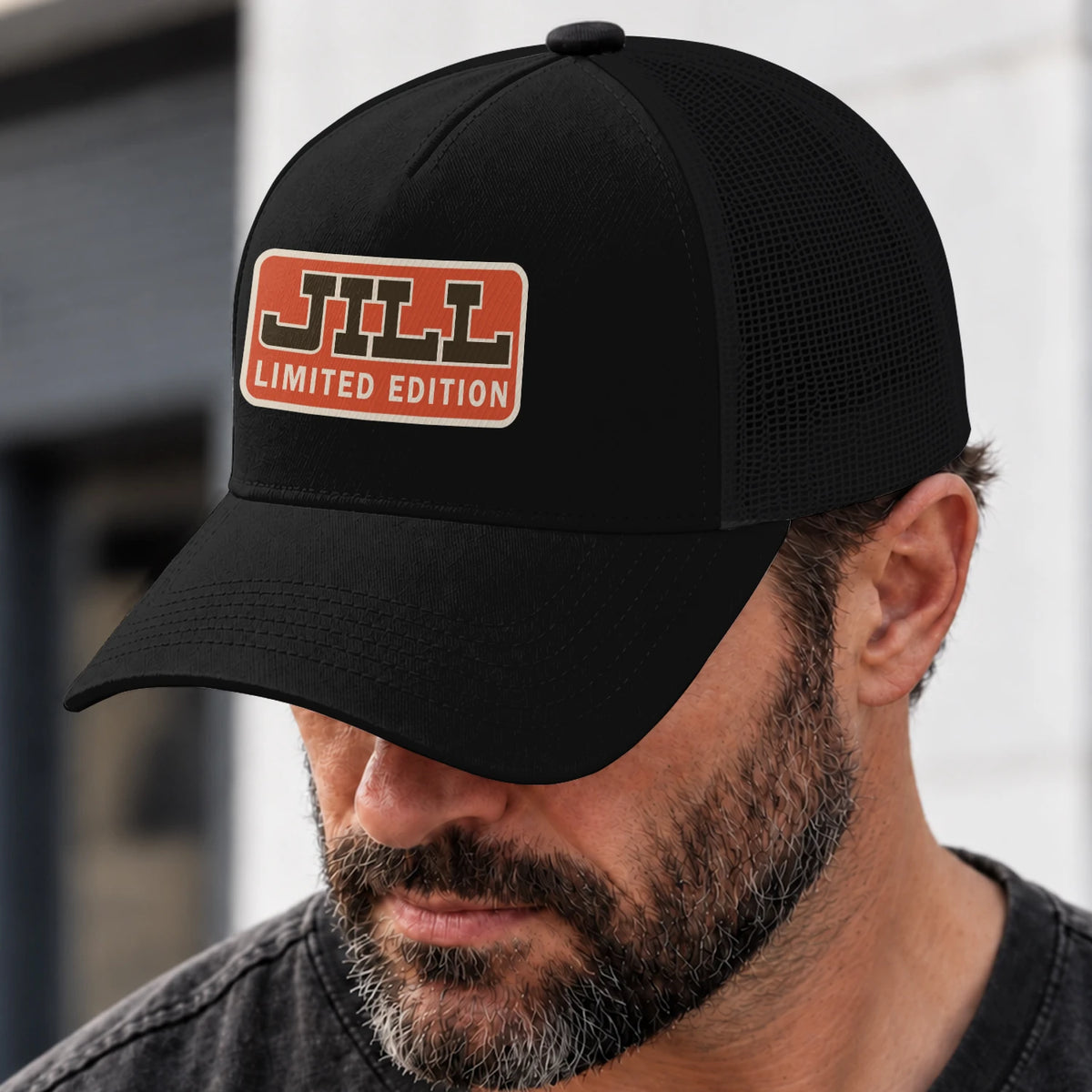 Limited Edition Red Logo Black Mesh Cap JILL 13K1 C215PF