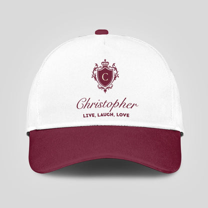 Live Laugh Love Elegant Burgundy And White Cap CHRISTOPHER 13K1 C88PF
