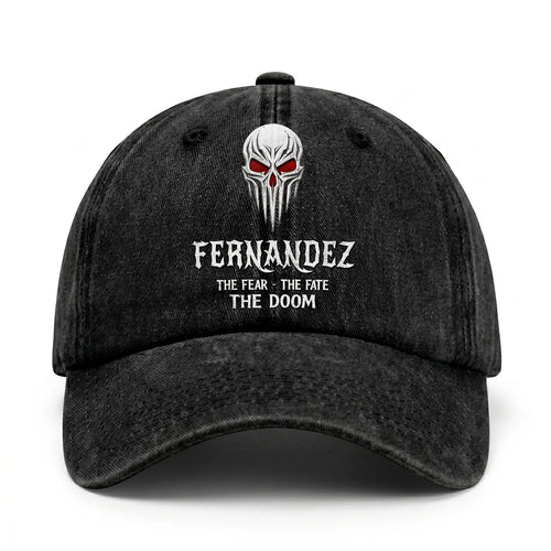 Your Name The Fear The Fate The Doom Skull Washed Cap FERNANDEZ 13K1 C98PF