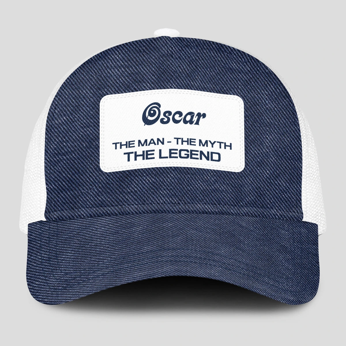 The Man The Myth The Legend Blue Denim Mesh Cap OSCAR 13K1 C194PF
