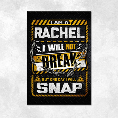 RACHEL Motivational Rug – Black & Yellow Quote Carpet for Living Room 13K1-AR1