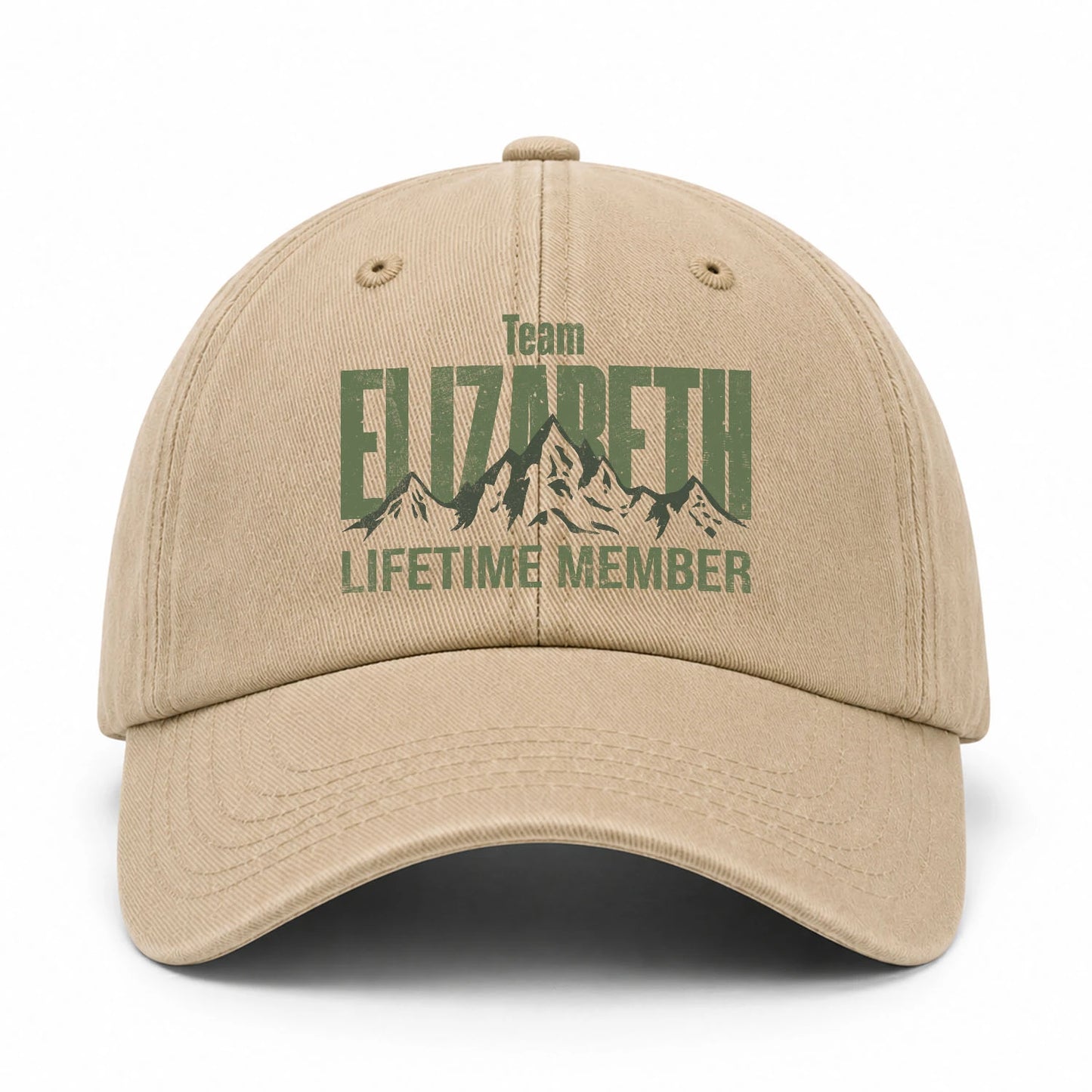 Team Your Name Lifetime Member Mountain Cap ELIZABETH 13K1 C58PF