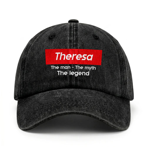 Your Name The Man The Myth The Legend Red Logo Washed Cap THERESA 13K1 C130PF