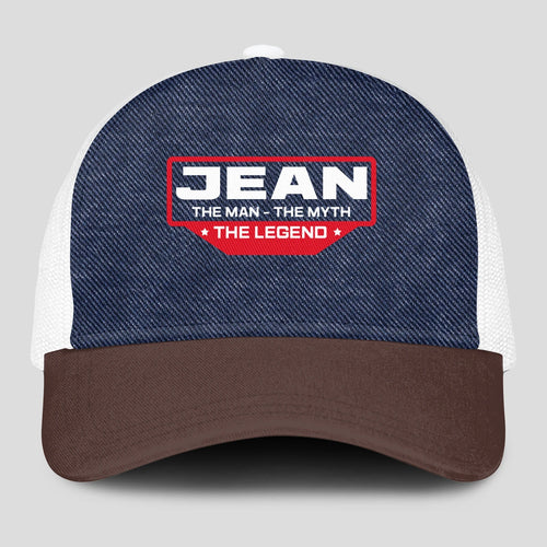 The Man The Myth The Legend Navy Brown And White Mesh Cap JEAN 13K1 C200PF
