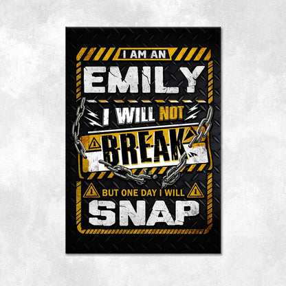 EMILY Motivational Rug – Black & Yellow Quote Carpet for Living Room 13K1-AR1