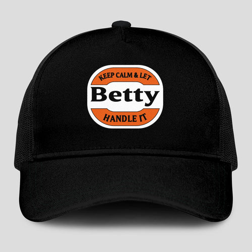 Keep Calm & Let Your Name Handle It Black Mesh Cap BETTY 13K1 C199PF