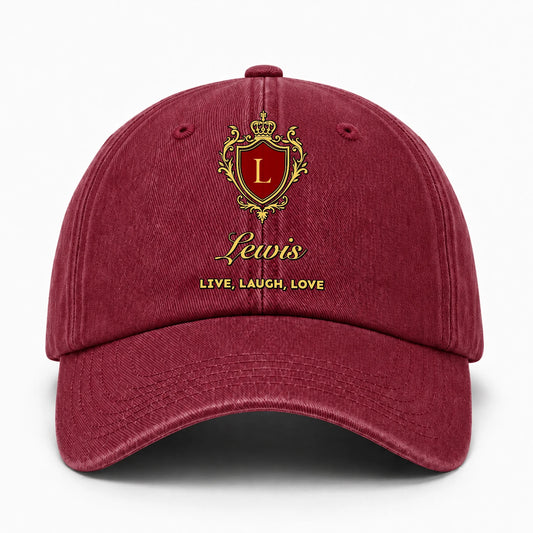 Live Laugh Love Luxury Burgundy Washed Cap LEWIS 13K1 C119PF