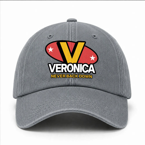 Never Back Down With Your Name And Initial Letter Washed Cap VERONICA 13K1 C82PF