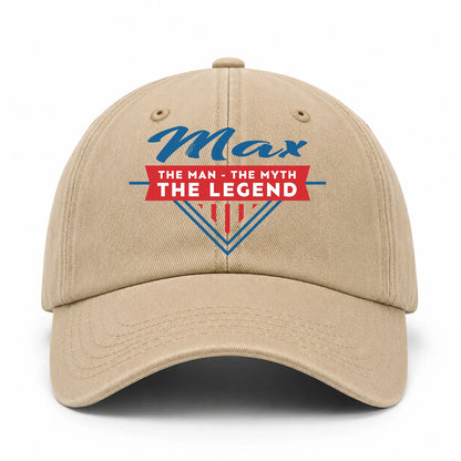 The Man The Myth The Legend Logo Washed Cap MAX 13K1 C37PF