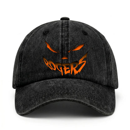 Stay Hungry Pumpkin Chasing Ghosts Funny Washed Cap ROGERS 13K1 C101PF