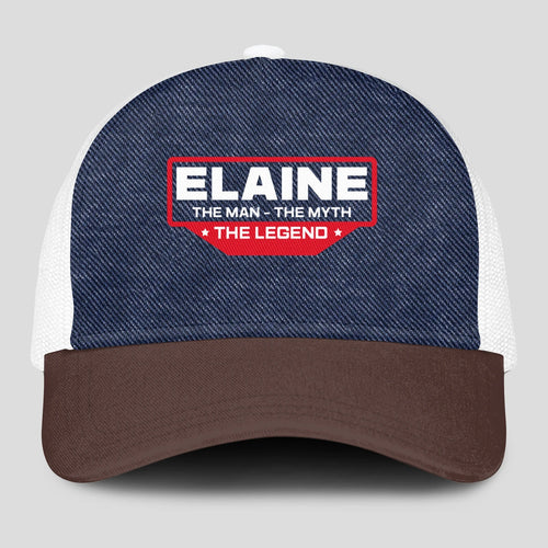 The Man The Myth The Legend Navy Brown And White Mesh Cap ELAINE 13K1 C200PF
