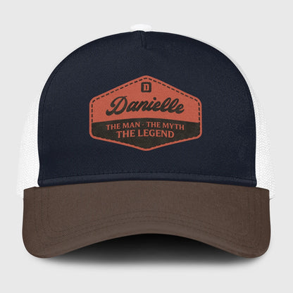 The Man The Myth The Legend Navy And Brown Mesh Cap DANIELLE 13K1 C188PF
