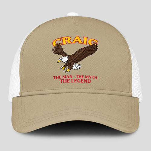 The Man The Myth The Legend Eagle Khaki Mesh Cap CRAIG 13K1 C210PF