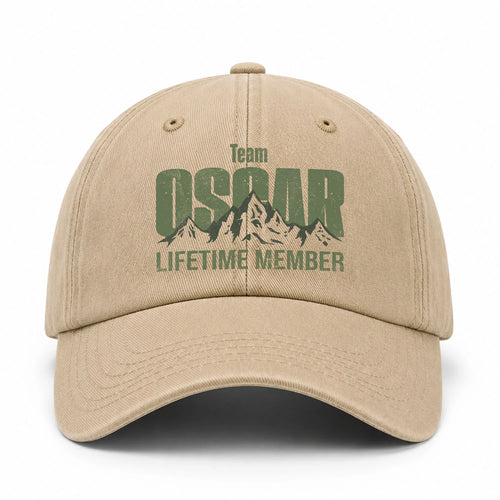 Team Your Name Lifetime Member Mountain Cap OSCAR 13K1 C58PF