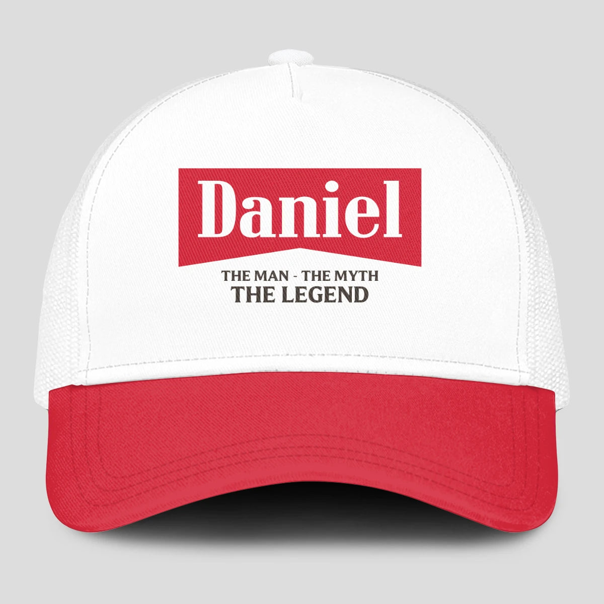 The Man The Myth The Legend Red And White Mesh Cap DANIEL 13K1 C197PF