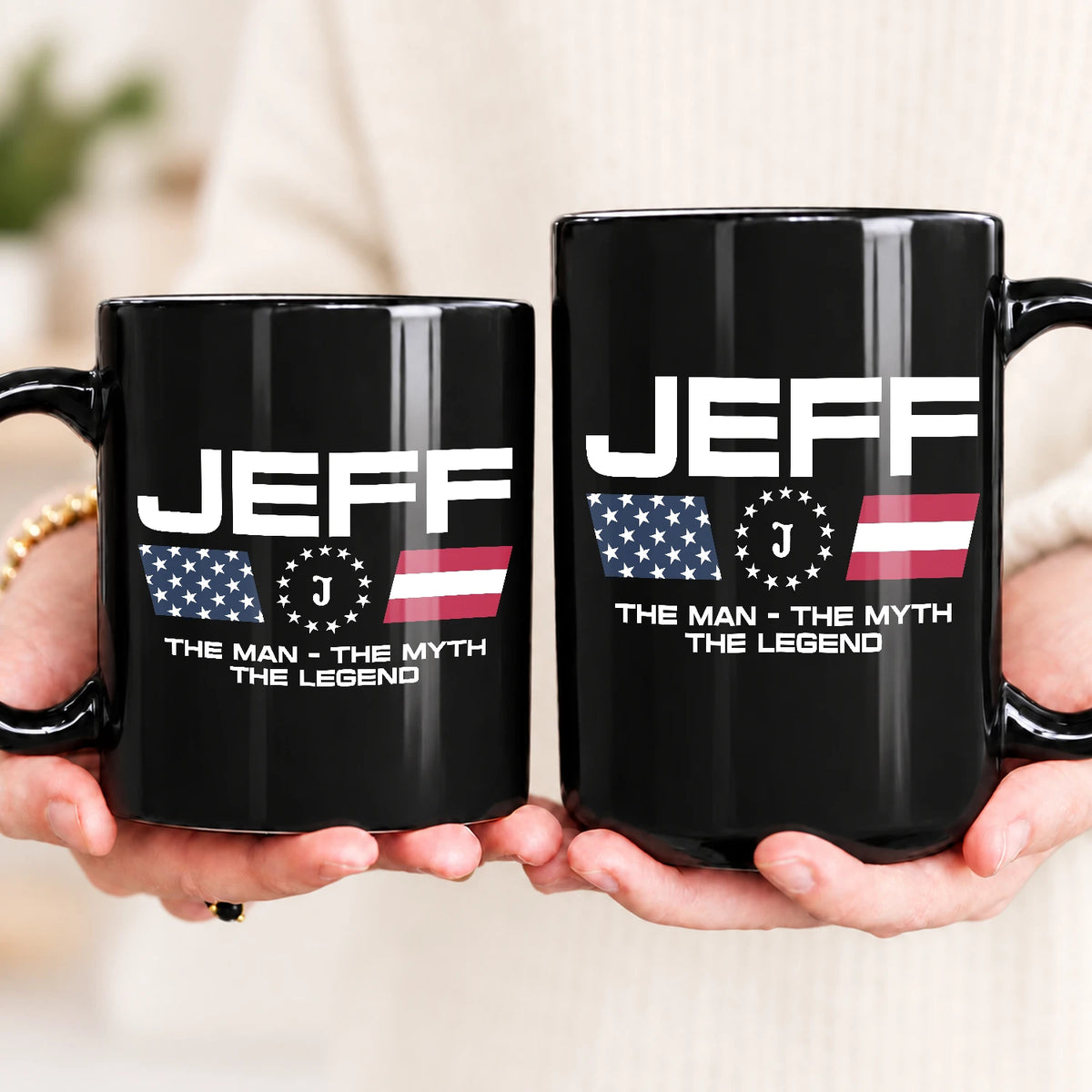 The Man The Myth The Legend Us Flag Mug JEFF 13K1 MG23
