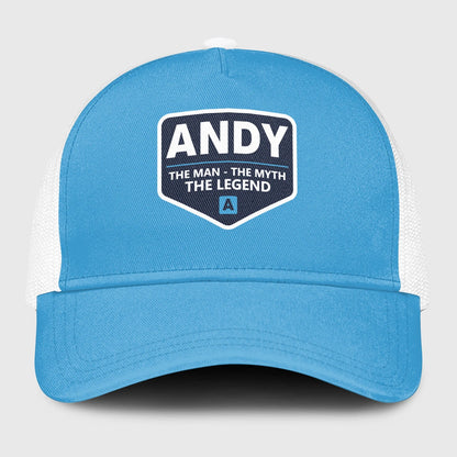 The Man The Myth The Legend Light Blue Mesh Cap ANDY 13K1 C190PF