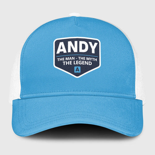 The Man The Myth The Legend Light Blue Mesh Cap ANDY 13K1 C190PF