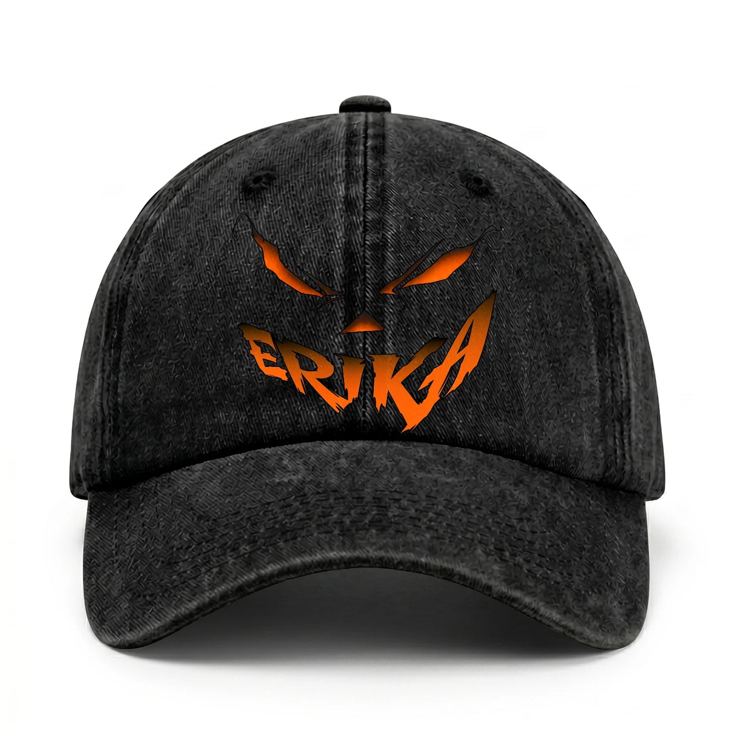 Your Name Jack O' Lantern Halloween Washed Cap ERIKA 13K1 C100PF