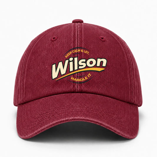 Keep Calm & Let Your Name Handle It Burgundy Washed Cap WILSON 13K1 C105PF