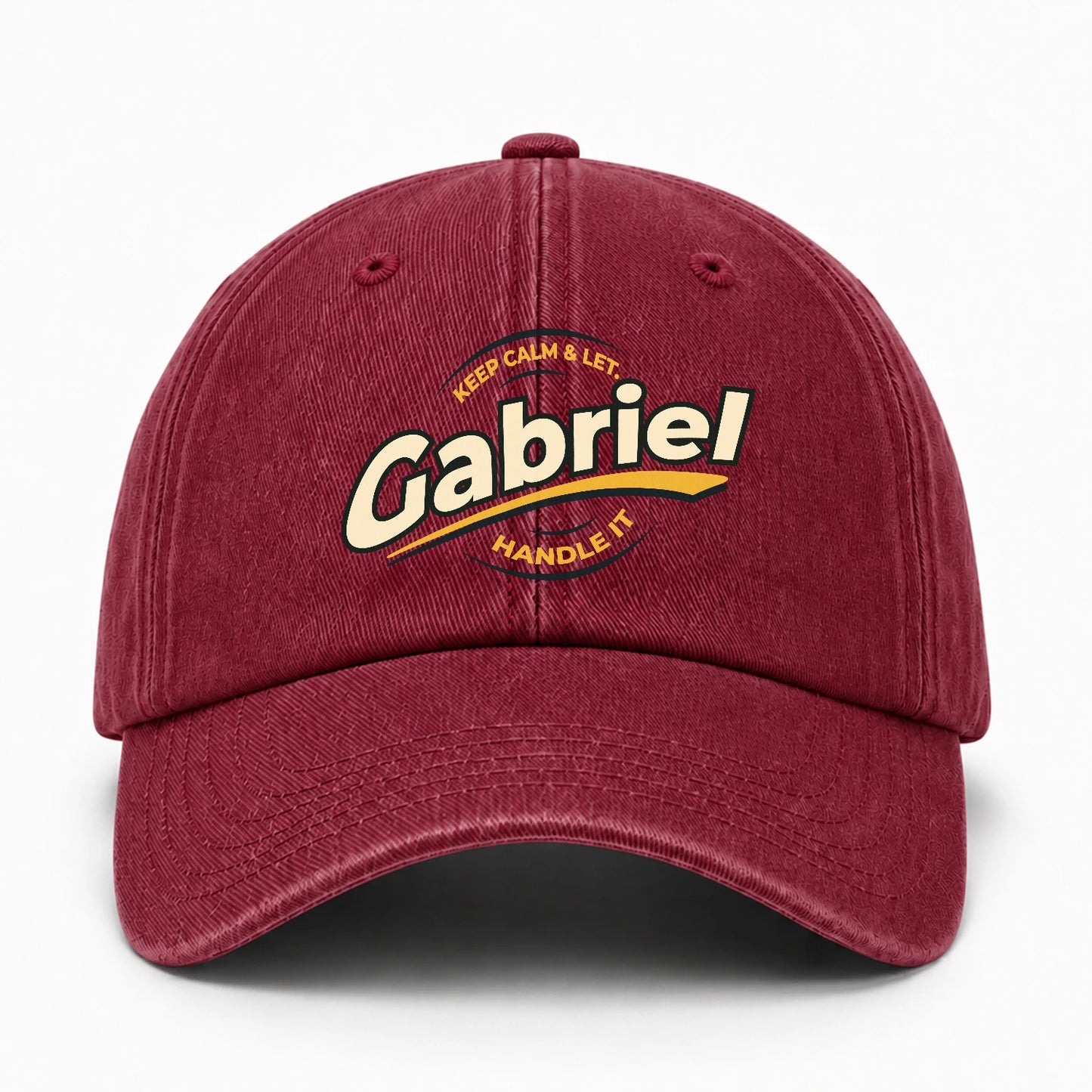 Keep Calm & Let Your Name Handle It Burgundy Washed Cap GABRIEL 13K1 C105PF