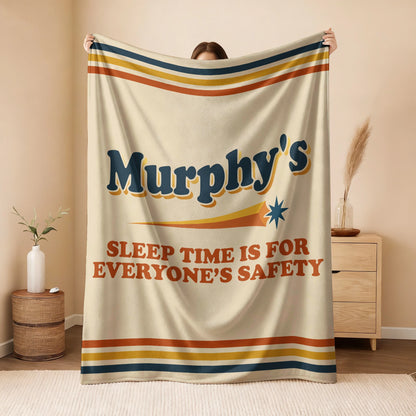 Your Name's Sleep Time Funny Retro Fleece Blanket MURPHY 13K1 BK67