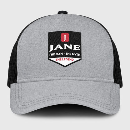 The Man The Myth The Legend Gray Mesh Cap JANE 13K1 C189PF