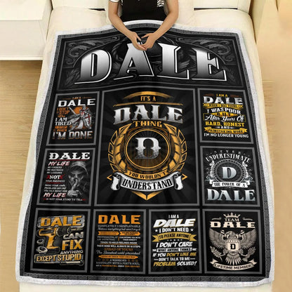 DALE Personalized Blanket | Custom Name Cozy Throw Gift 13K1-BK2