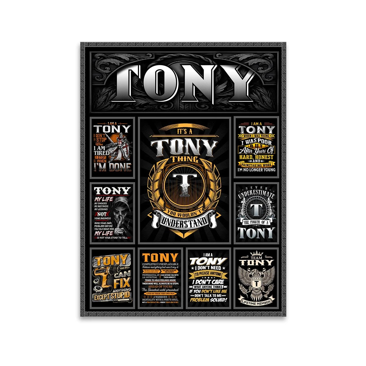 TONY Personalized Sponge Floor Mat – Custom Printed Home Decor 13K1-AR2