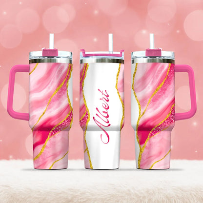 ALBERT 40oz Personalized Tumbler Cup with Straw | Custom Stainless Steel Mug 13K1-TB1