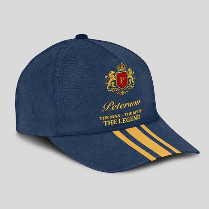 The Man The Myth The Legend Luxury Logo Striped Cap PETERSON 13K1 C143PF