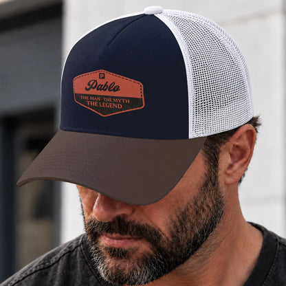 The Man The Myth The Legend Navy And Brown Mesh Cap PABLO 13K1 C188PF