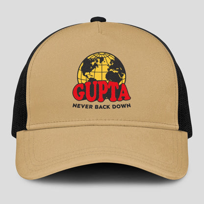 Never Back Down World Logo Khaki Mesh Cap GUPTA 13K1 C212PF