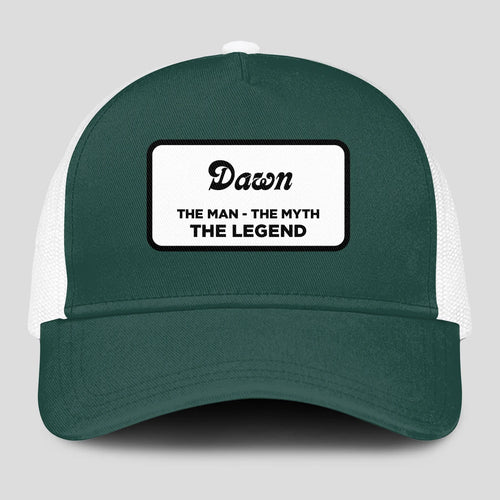 The Man The Myth The Legend Green And White Mesh Cap DAWN 13K1 C198PF