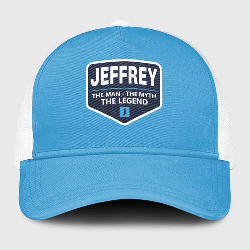 The Man The Myth The Legend Light Blue Mesh Cap JEFFREY 13K1 C190PF