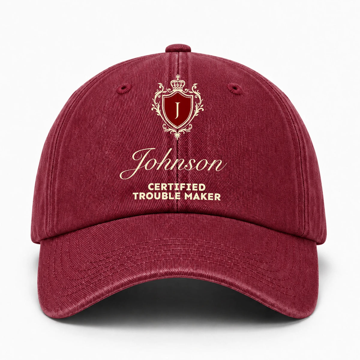Certified Trouble Maker Royal Burgundy Washed Cap JOHNSON 13K1 C139PF